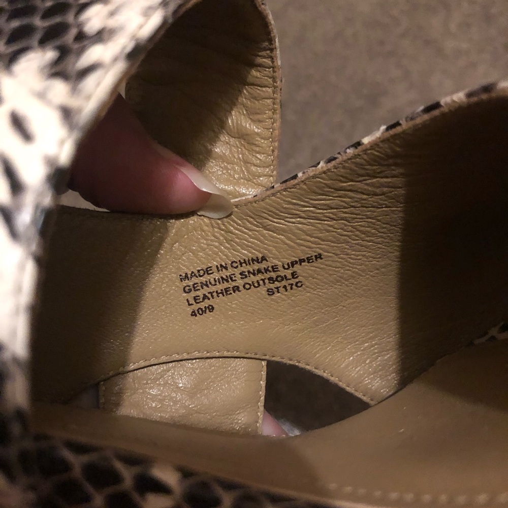 Michael kors collection real genuine snakeskin leather block heels 40 9 9.5 10 - Picture 10 of 12